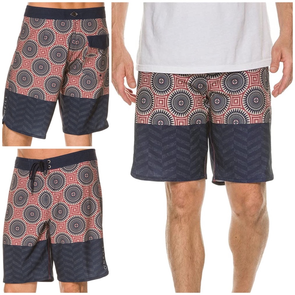 O'Neil Hyperfreak Stretch Swim Board Shorts Dark Navy Mesmerize